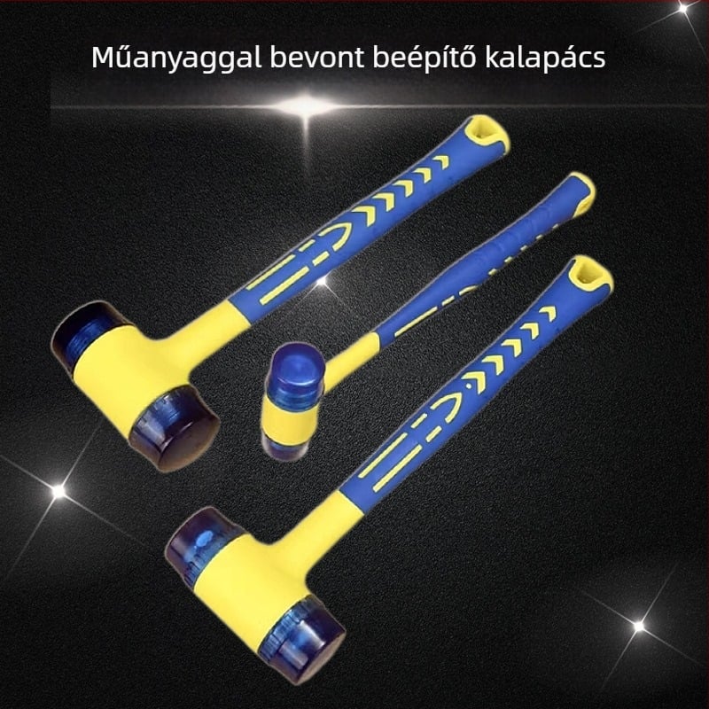 Beépítő kalapács műanyag fogantyúval és cserélhető fejjel, csempe dekorációhoz és alumínium ajtók/ablakok szereléséhez