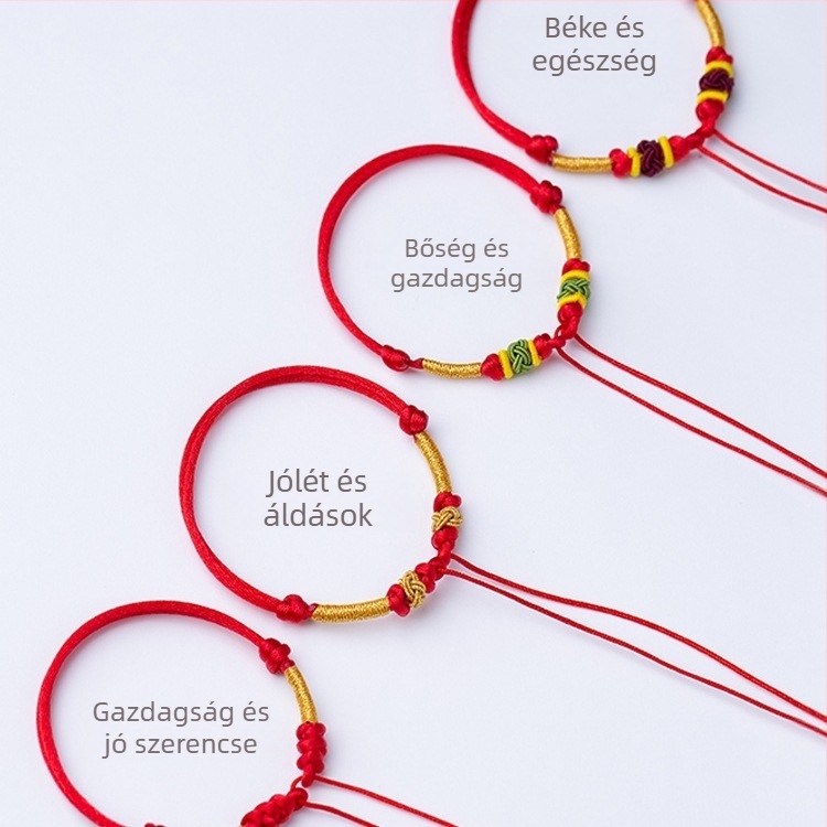Baba gyöngyökkel DIY kézi szövésű medál piros zsinóron