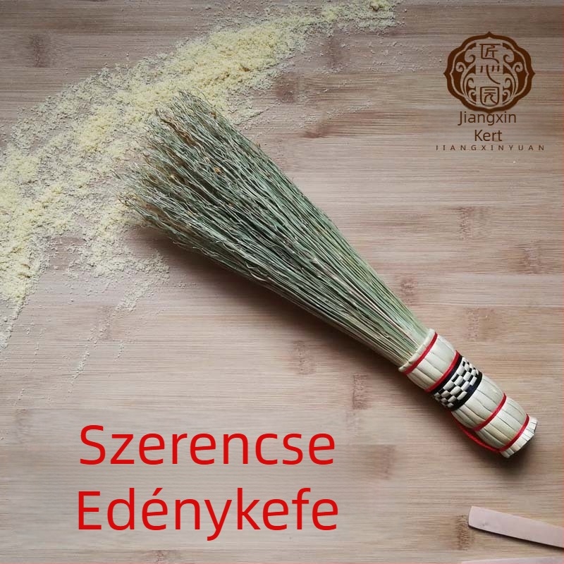Vintage kézzel készített fazék ecset természetes növényi rostokkal