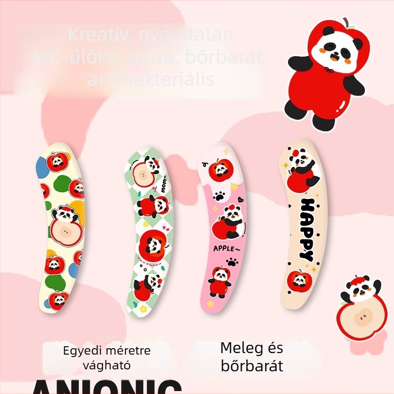Aranyos karikatúra öntapadó WC-ülőke párna, egész éves használatra, dezodoráló matrica a fürdőszobába