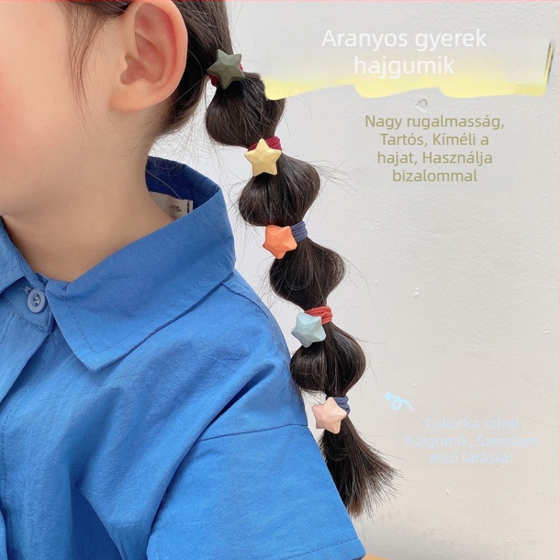 Koreai stílusú, új gyerek hajgumik, magas rugalmasságú, cukorka színek