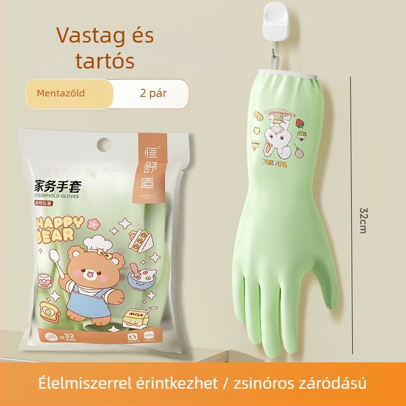 Hengpin edénymosó kesztyűk, vastag nitril, konyhai tisztítás, vízálló, élelmiszer-biztonsági minőség, 32 cm hosszú