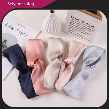 100% selyem hajpánt, elasztikus, keresztcsavar dizájnú, sportoláshoz