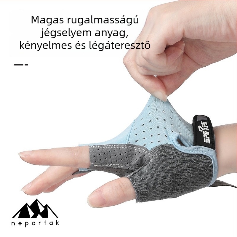 Gyerekeknek félujjas kesztyű egyensúlykerékpár edzésre, csúszásmentes, kopásálló, védő, légáteresztő, szabadtéri kerékpározáshoz