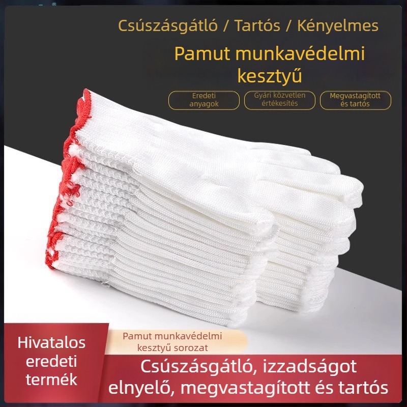 Nylon munkakesztyűk a kéz védelmére, kopásállóak, nehéz munkákhoz