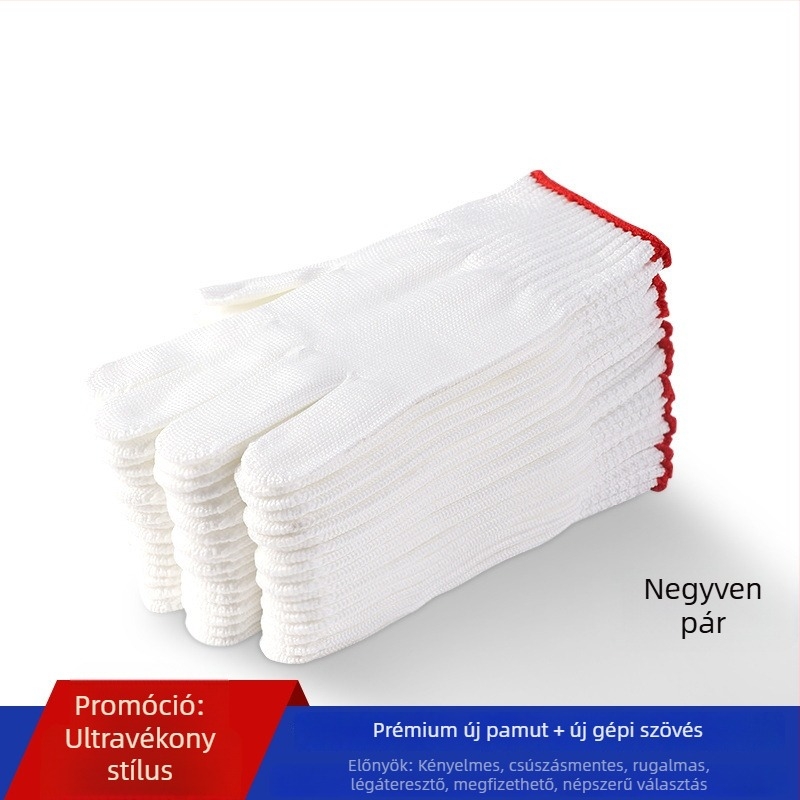 Nylon munkakesztyűk a kéz védelmére, kopásállóak, nehéz munkákhoz