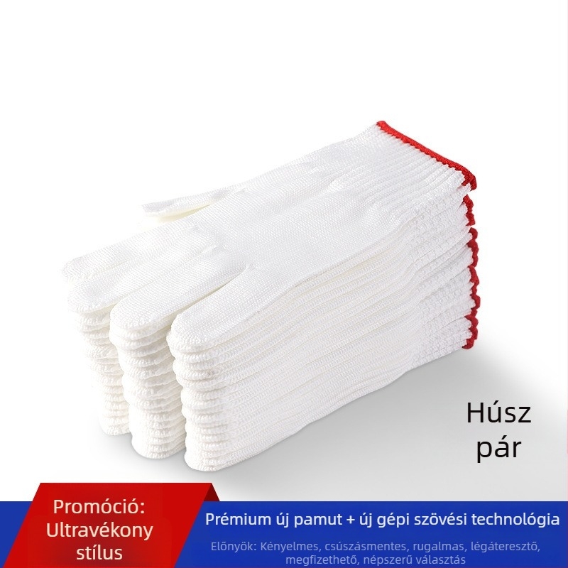 Nylon munkakesztyűk a kéz védelmére, kopásállóak, nehéz munkákhoz