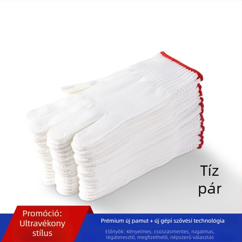 Nylon munkakesztyűk a kéz védelmére, kopásállóak, nehéz munkákhoz