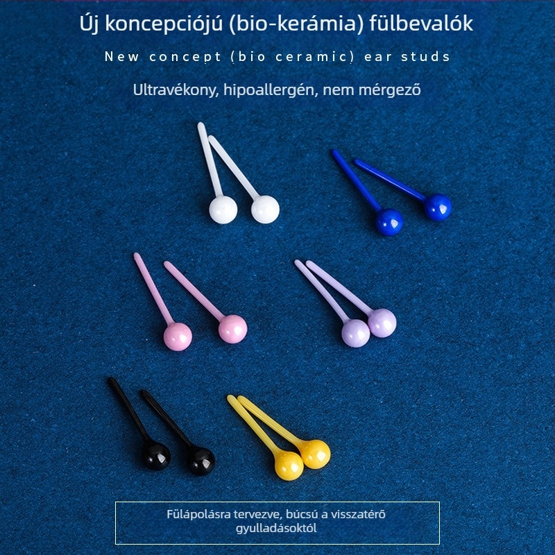 Kerámia fülcsat porcelán gömbbel a füllyuk ápolásához, nőknek, alvás közben is kényelmes