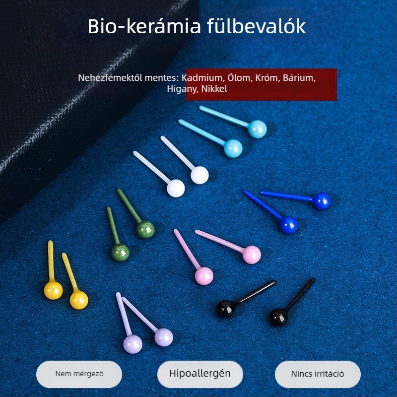Kerámia fülcsat porcelán gömbbel a füllyuk ápolásához, nőknek, alvás közben is kényelmes