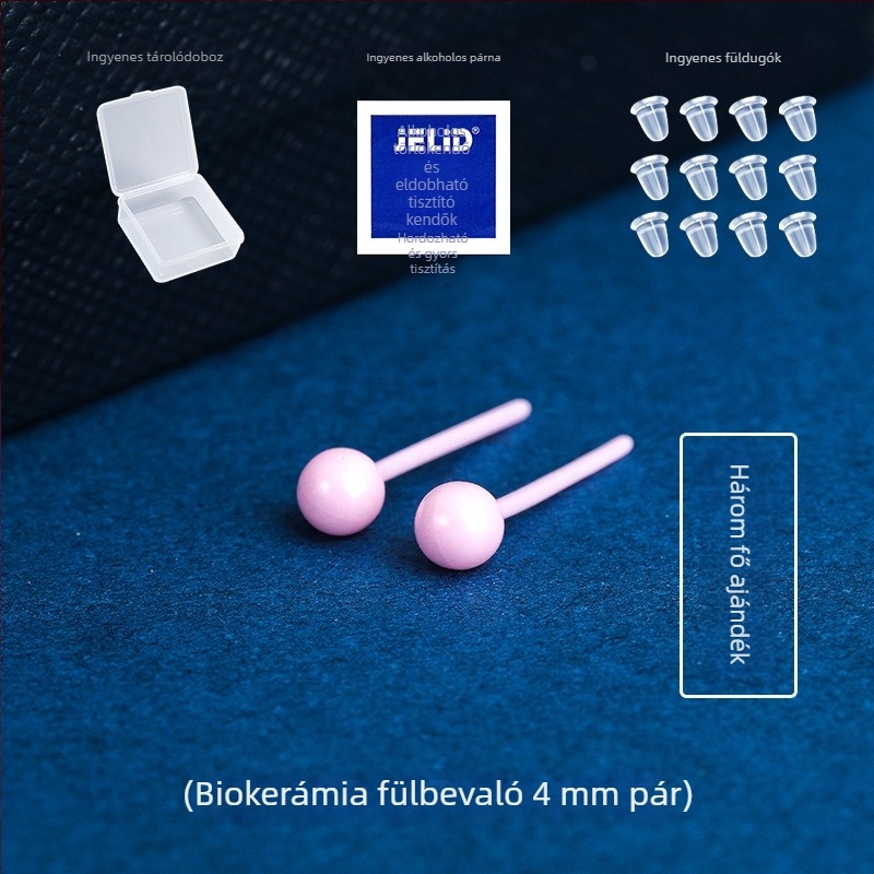 Kerámia fülcsat porcelán gömbbel a füllyuk ápolásához, nőknek, alvás közben is kényelmes