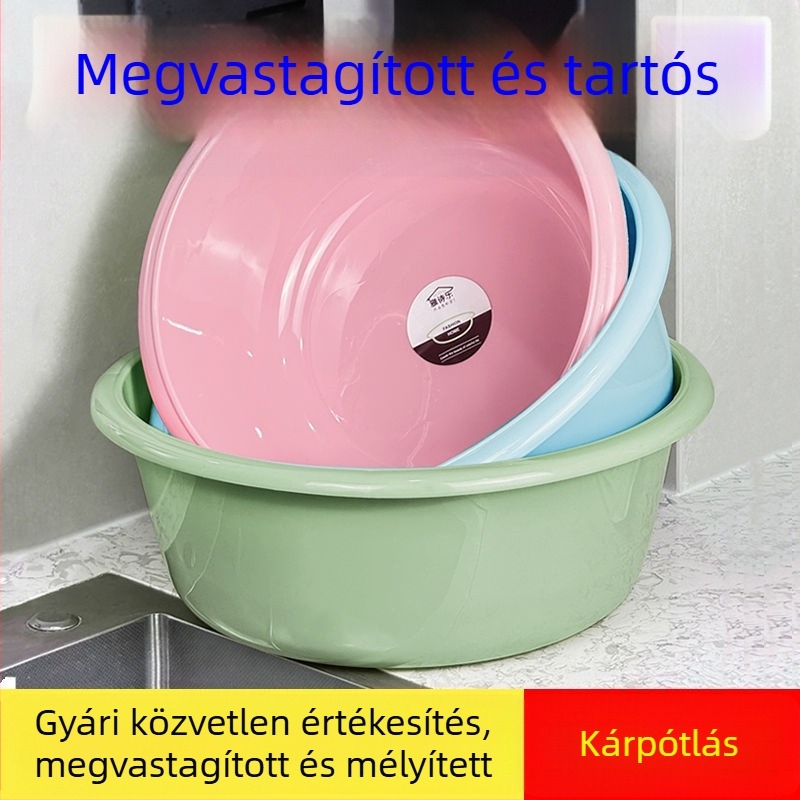 Extra nagy, megvastagított, tartós műanyag mosóedény arcmosáshoz, zöldségekhez és lábáztatáshoz – mély kivitel