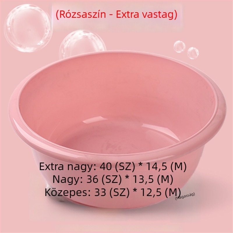 Extra nagy, megvastagított, tartós műanyag mosóedény arcmosáshoz, zöldségekhez és lábáztatáshoz – mély kivitel