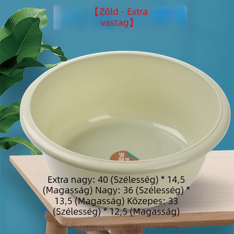Extra nagy, megvastagított, tartós műanyag mosóedény arcmosáshoz, zöldségekhez és lábáztatáshoz – mély kivitel