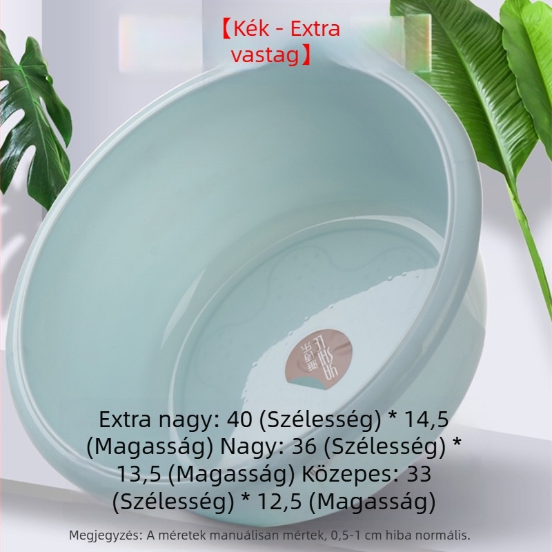 Extra nagy, megvastagított, tartós műanyag mosóedény arcmosáshoz, zöldségekhez és lábáztatáshoz – mély kivitel
