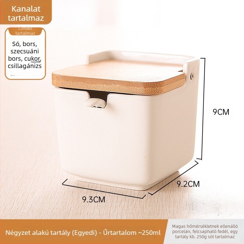 Kerámia fűszertartó készlet flip-top fedőkkel a konyhához