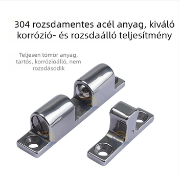 Rozsdamentes acél ajtó-golyózár, modell C-1090-1, falra szerelhető, dupla ajtóhoz