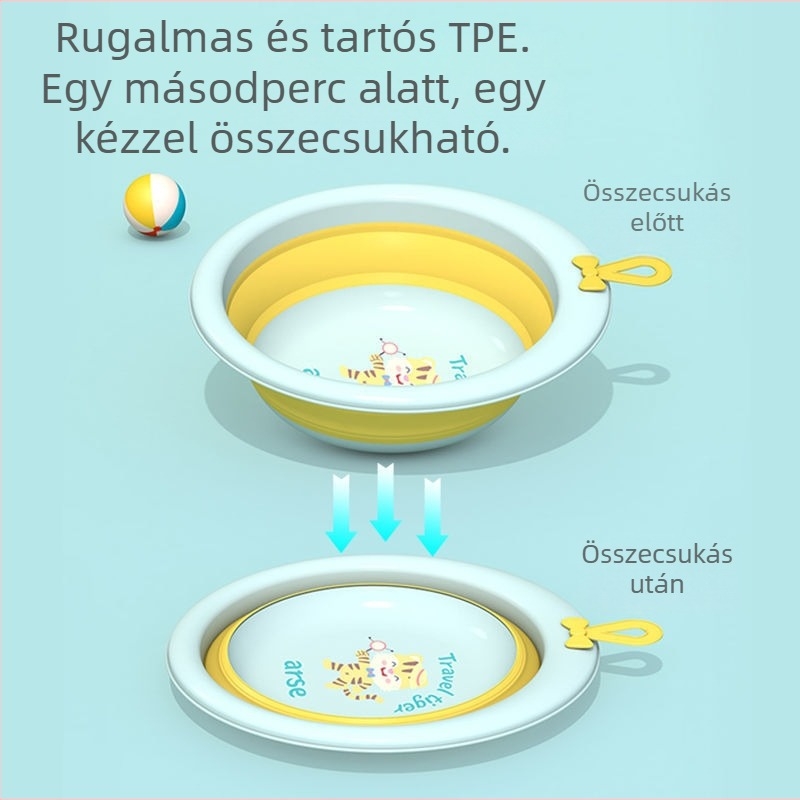 Összecsukható babafürdető tál – három részes készlet újszülöttek és gyerekek számára