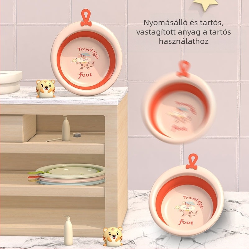 Összecsukható babafürdető tál – három részes készlet újszülöttek és gyerekek számára