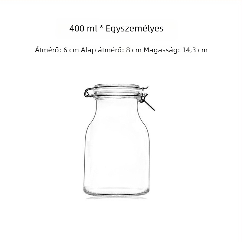 Élelmiszer-minőségű üveg, zárható, széles nyakú üveg ginzen bor infúzióhoz és házi gyümölcsborhoz