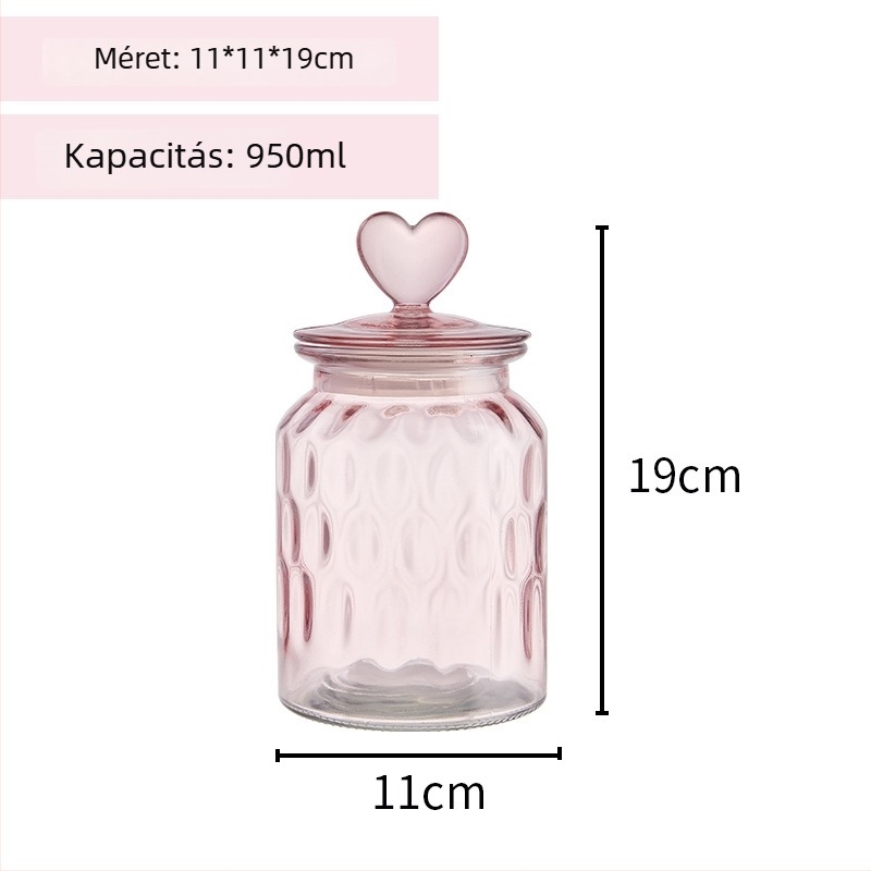 Zárható üveg tárolóedény – színes kivitelben teához, cukorhoz, édességekhez és nassolnivalókhoz.