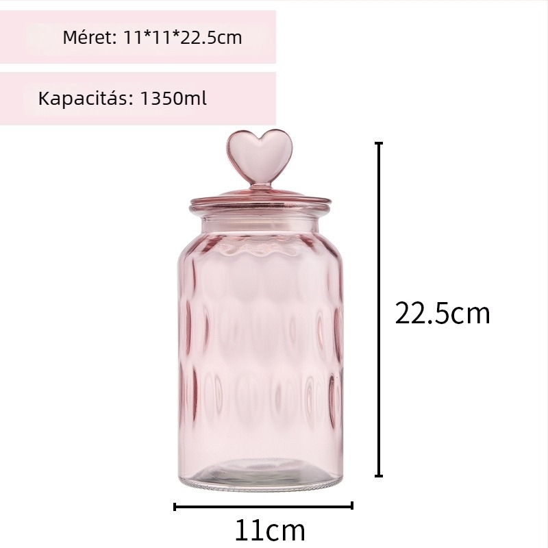 Zárható üveg tárolóedény – színes kivitelben teához, cukorhoz, édességekhez és nassolnivalókhoz.