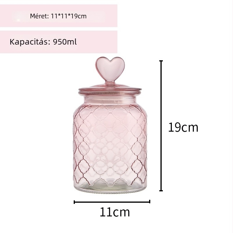 Zárható üveg tárolóedény – színes kivitelben teához, cukorhoz, édességekhez és nassolnivalókhoz.