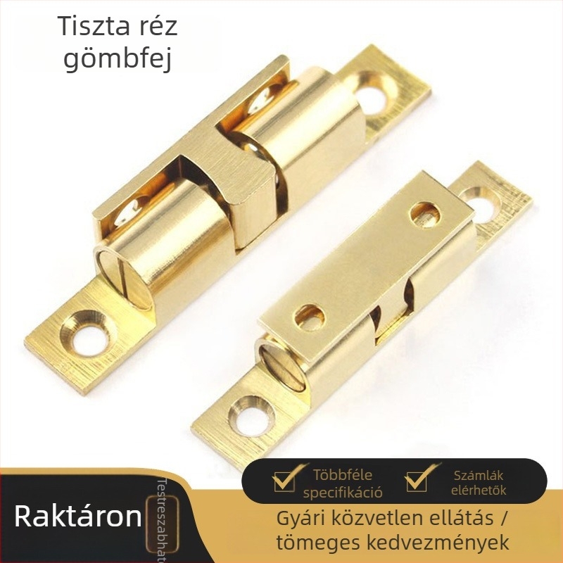 Sárgaréz szekrényajtó zár gyöngy-stílusú záróelemmel és rugós mechanizmussal