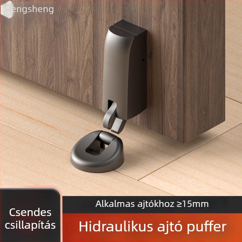 Hidraulikus csillapítós ajtóütköző, padlóra szerelhető, anti-ütközés, csendes, fa ajtókhoz