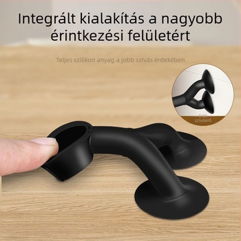 Szilikon ajtóstopper kettős vákuumos tappancsokkal – fúrás nélkül, falra szerelhető, gumibuffer fürdőszobához és helyiségekhez