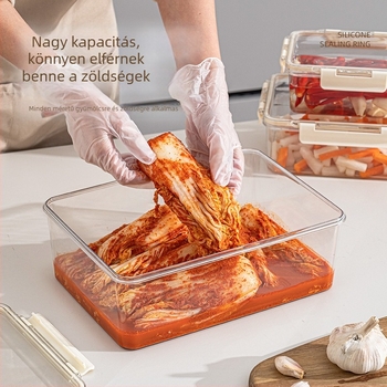 Átlátszó hűtőszekrény tároló doboz, lezárható, nedvességálló, nagy kapacitású gyümölcs- és savanyúság tárolásához