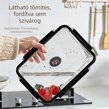 Átlátszó hűtőszekrény tároló doboz, lezárható, nedvességálló, nagy kapacitású gyümölcs- és savanyúság tárolásához