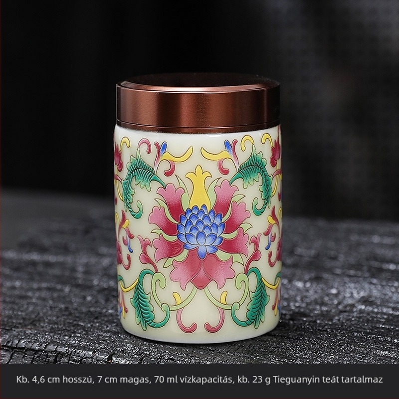 Emalizált kerámiából készült teás doboz, kis méretű, hordozható utazáshoz, fémdobozos zárható tároló, porcelán teás doboz, kínai stílus