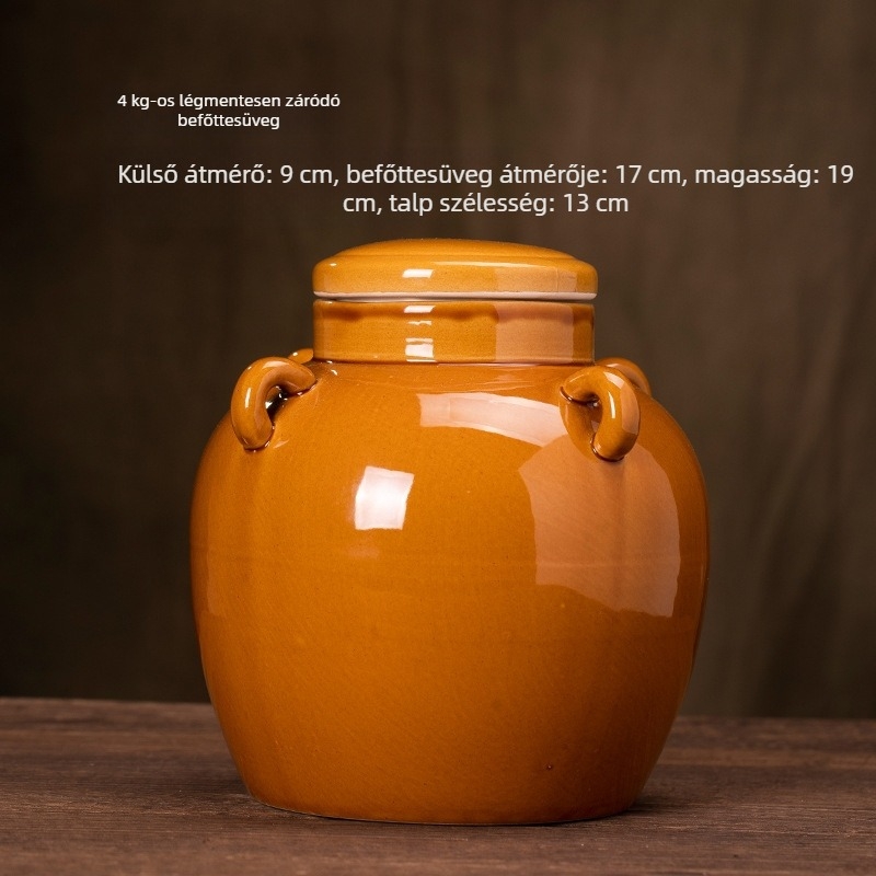 Zárható kerámia tárolóedény méz, zsiradék, savanyúság, tea és gabonafélék számára, 501-800 ml