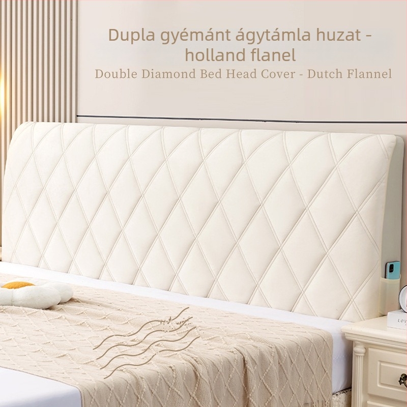 Ágytámla huzat, vastag, párnázott, minimalist stílusú, univerzális őszi-téli méret, zsebbel