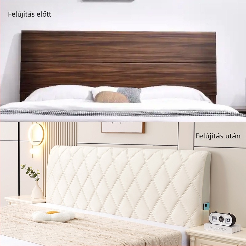 Ágytámla huzat, vastag, párnázott, minimalist stílusú, univerzális őszi-téli méret, zsebbel