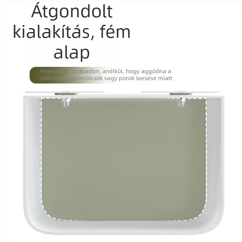 Fúrás nélküli konyhaszekrény ajtóhoz akasztható kosár – falra szerelhető tároló, szénacél, modern minimalist stílus