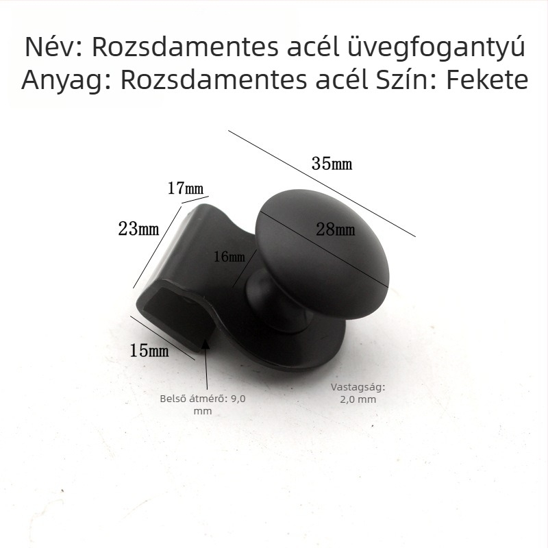 Üvegajtó kilincs klipsz – lyuk nélküli rögzítés vitrinekhez és boros szekrényekhez