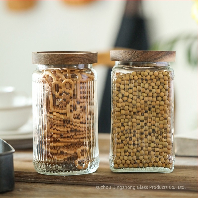 Nagy kapacitású domborított üveg tároló – snack, tea és konyhai száraz termékekhez, többfunkciós zárható üveg