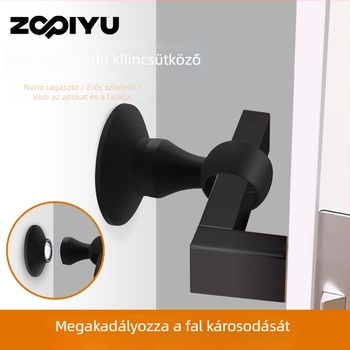 Silikon ajtónyél szívókanállal és ütésvédő párnával – csendes ajtózár, fúrás nélkül, fürdőszobához és hálószobához.