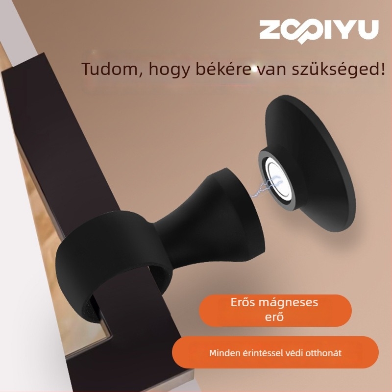 Silikon ajtónyél szívókanállal és ütésvédő párnával – csendes ajtózár, fúrás nélkül, fürdőszobához és hálószobához.