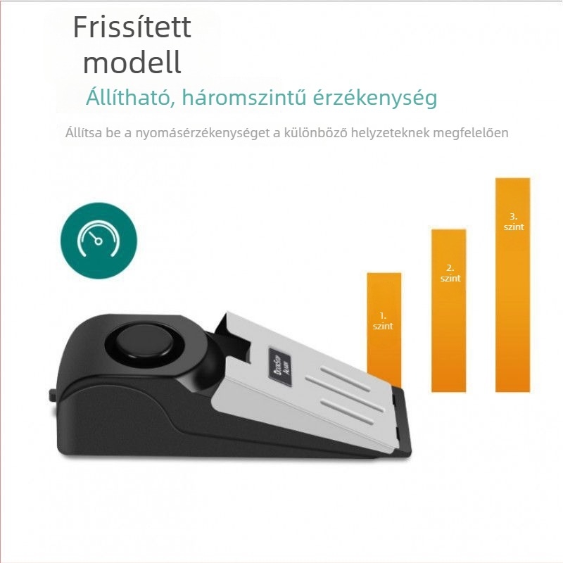 Biztonsági ajtózár-riasztó, lopás elleni, hordozható otthonra és szállodába