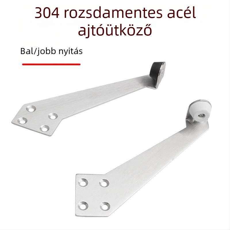 Kibővíthető falra szerelhető üvegajtó stopper, 304-es rozsdamentes acél, csiszolt felület