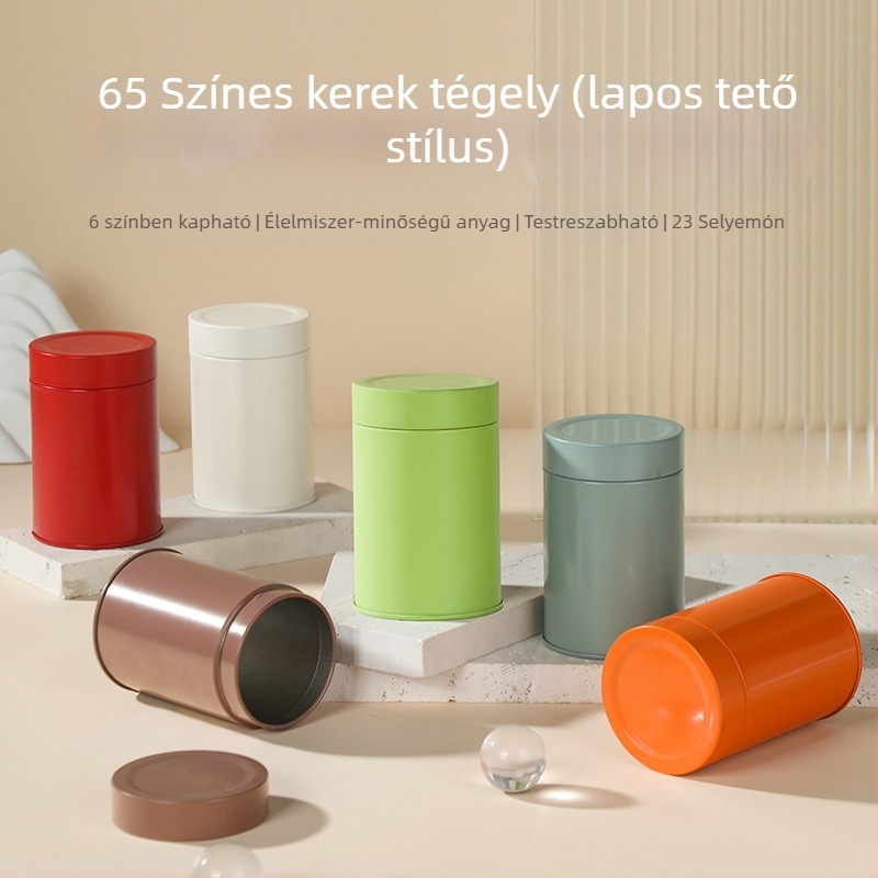 Kis hordozható rozsdamentes acél teás doboz hermetikus zárással, 50 g kapacitás