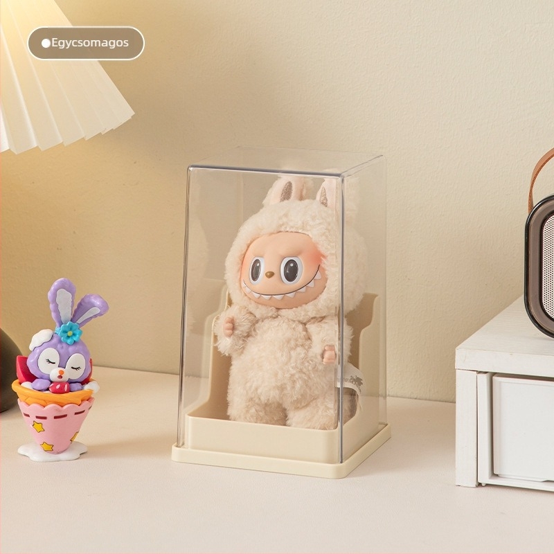 Átlátszó akril kijelző doboz blind-box figurákhoz porvédő fedéllel