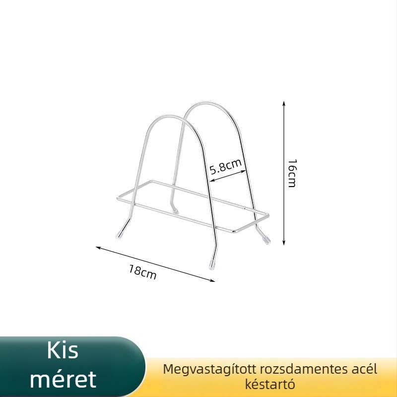 Rozsdamentes acél kés- és vágódeszka tartó, falra szerelhető konyhai rendező