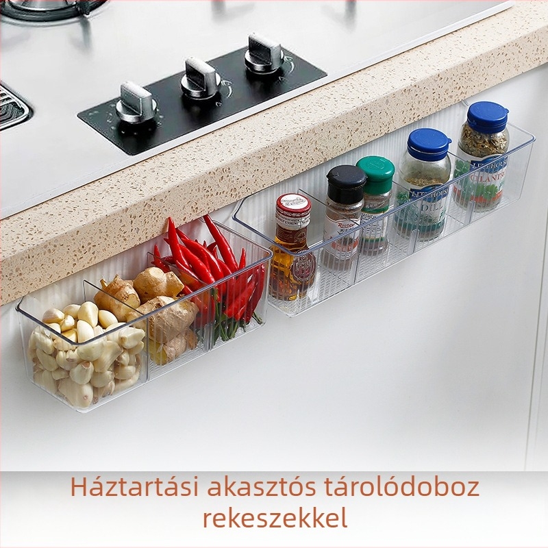 Fali ajtóhoz szerelhető rendező gyömbér és fokhagyma számára, műanyag konyhai tárolókosár