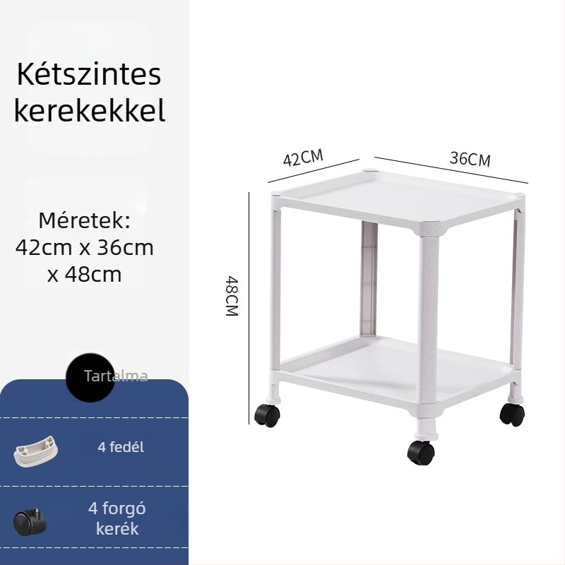 Konyhai tároló állvány mikrohullámú sütőhöz, rizsfőzőhöz és sütőhöz — mozgatható, többfunkciós