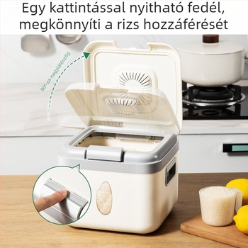 Warm Home Élelmiszer-minőségű rizstároló 5–6 L, zárható, nedvesség- és rovarálló, műanyag