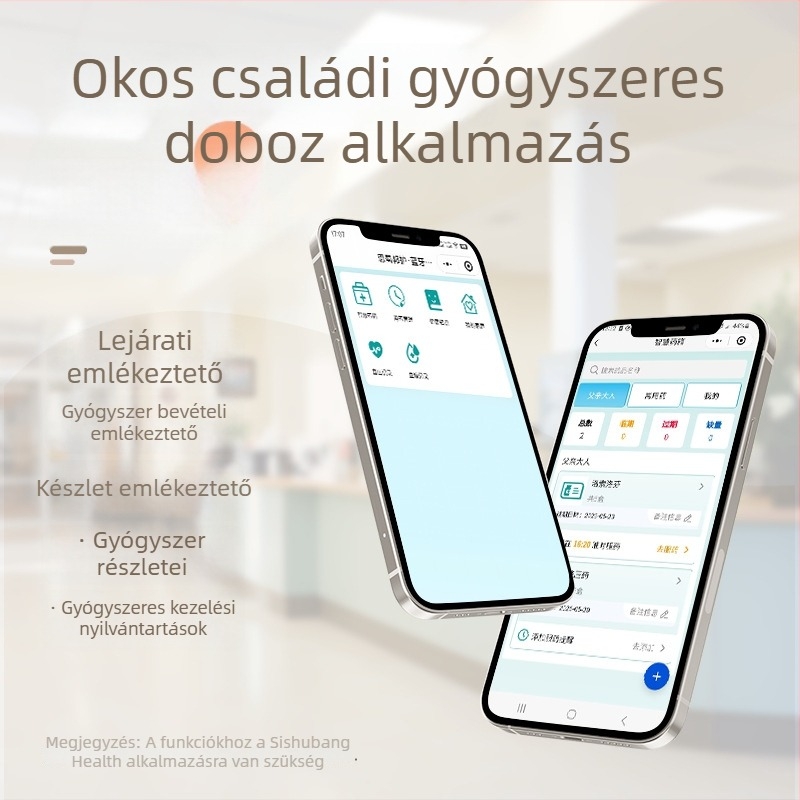 Átlátszó, nagy kapacitású otthoni gyógyszeres doboz – intelligens gyógyszertároló háztartási használatra és vészhelyzetekre